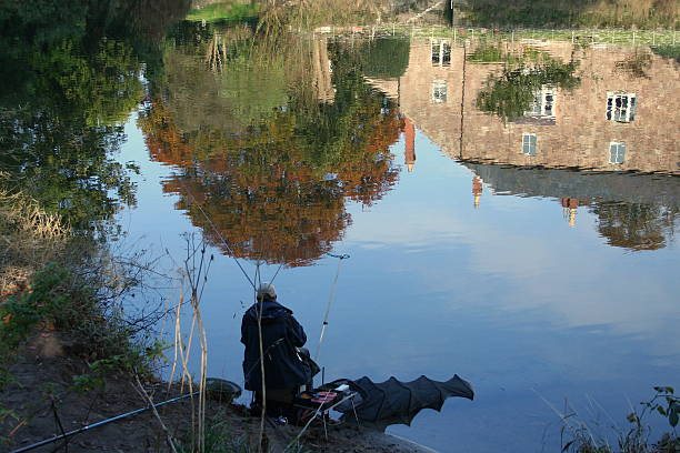 river reflection stock photo