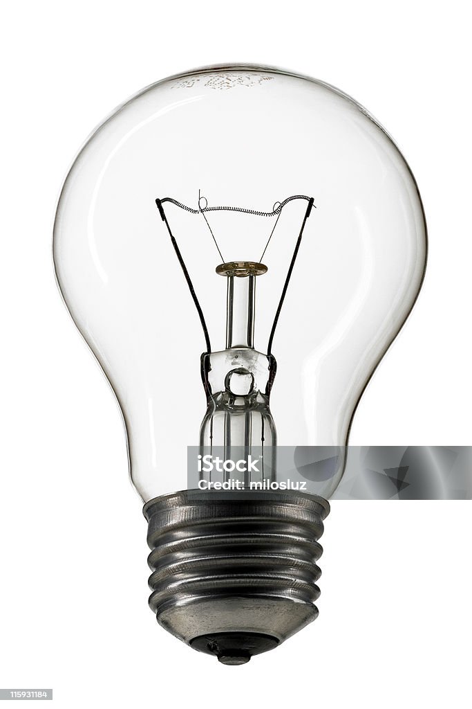 A screw in lightbulb on a white background light bulb on white Color Image Stock Photo