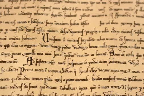Old page of a medieval latin script