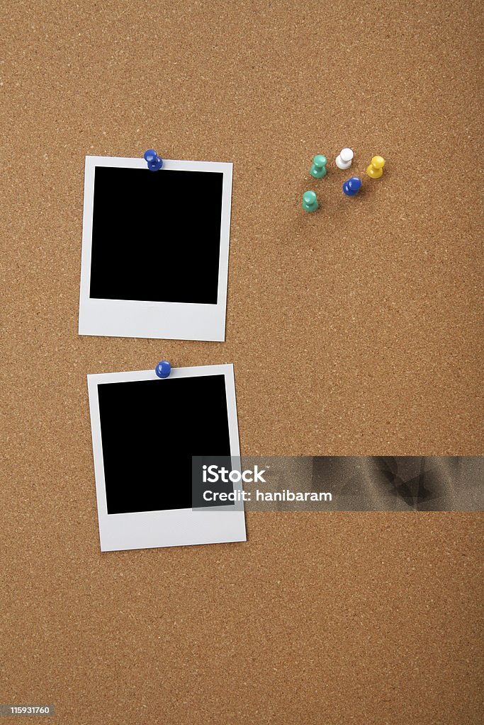 Bilder auf Kork-Board - Lizenzfrei Alt Stock-Foto