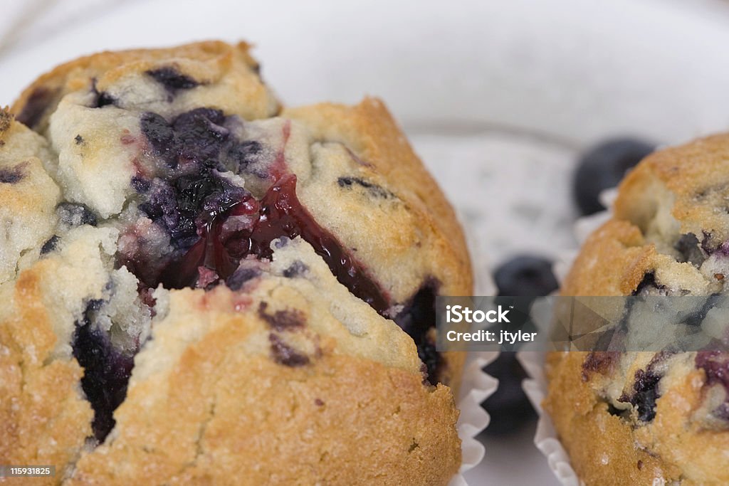 Muffin aux myrtilles gros plan - Photo de Cuisson au four libre de droits