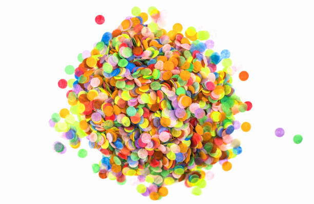 istock Heap of multicolored confetti isolated on white. 1159319688