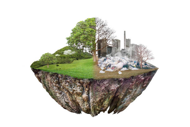 Global Warming and human waste ,Pollution Concept - Sustainability.