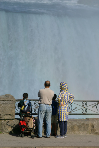A trip to Niagara Falls. Mixed cultural family.