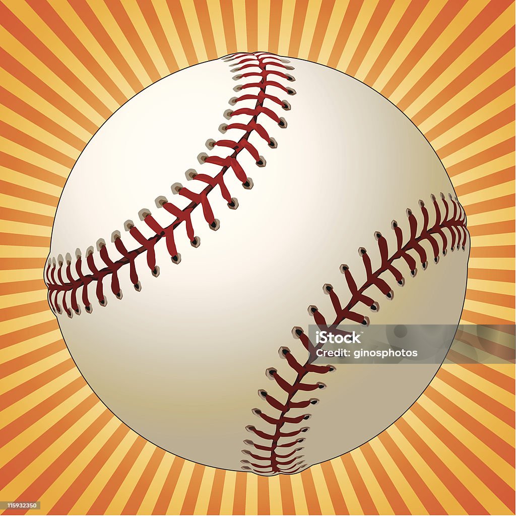 Baseball und Sunburst - Lizenzfrei Baseball Vektorgrafik