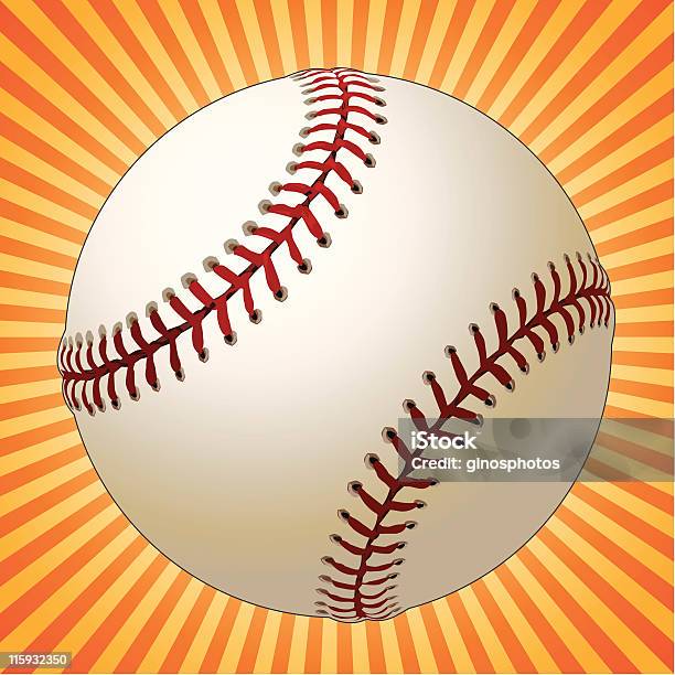 Baseball Und Sunburst Stock Vektor Art und mehr Bilder von Baseball - Baseball, Baseball-Spielball, Home Run