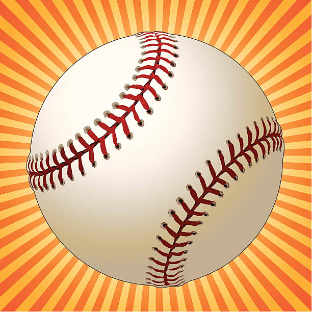 Baseball and Sunburst Baseball over a sunburst created in VECTOR format with separate layers for ball and background. baseball homerun stock illustrations