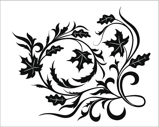 kwiaty ozdoba. rogu. - scroll shape corner victorian style silhouette stock illustrations