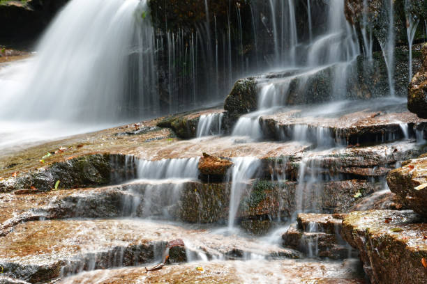 istock waterfall in the jungle at Thailand 1159324952