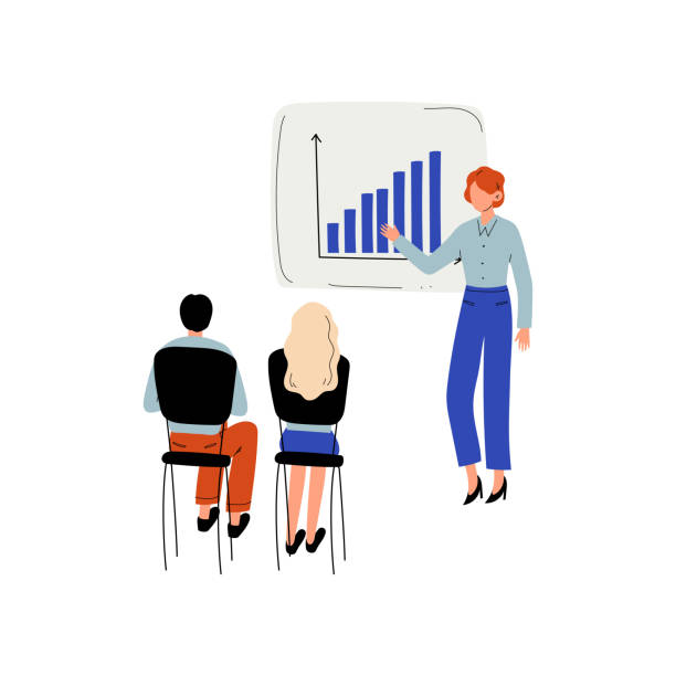 istock Businessman Doing Presentation to Group of People, Training of Office Staff, Teamwork, Business Meeting Vector Illustration 1159325864