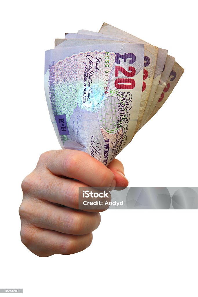 Geballte Faust mit Geld - Lizenzfrei Britische Währung Stock-Foto