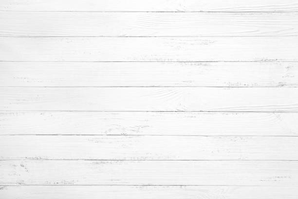 white wood plank background Vintage white wood background - Old weathered wooden plank painted in white color. wood material stock pictures, royalty-free photos & images