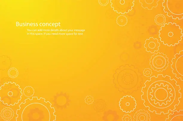 Vector illustration of abstract orange cogs wheel background vector illustration