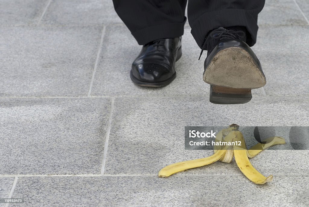 사업가 및 바나나 쥐젖 사고 - 로열티 프리 개념 스톡 사진