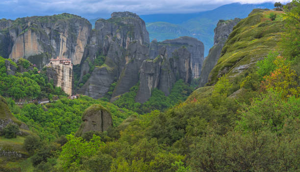 istock Panoramic view of  Roussanou monastery 1159335631