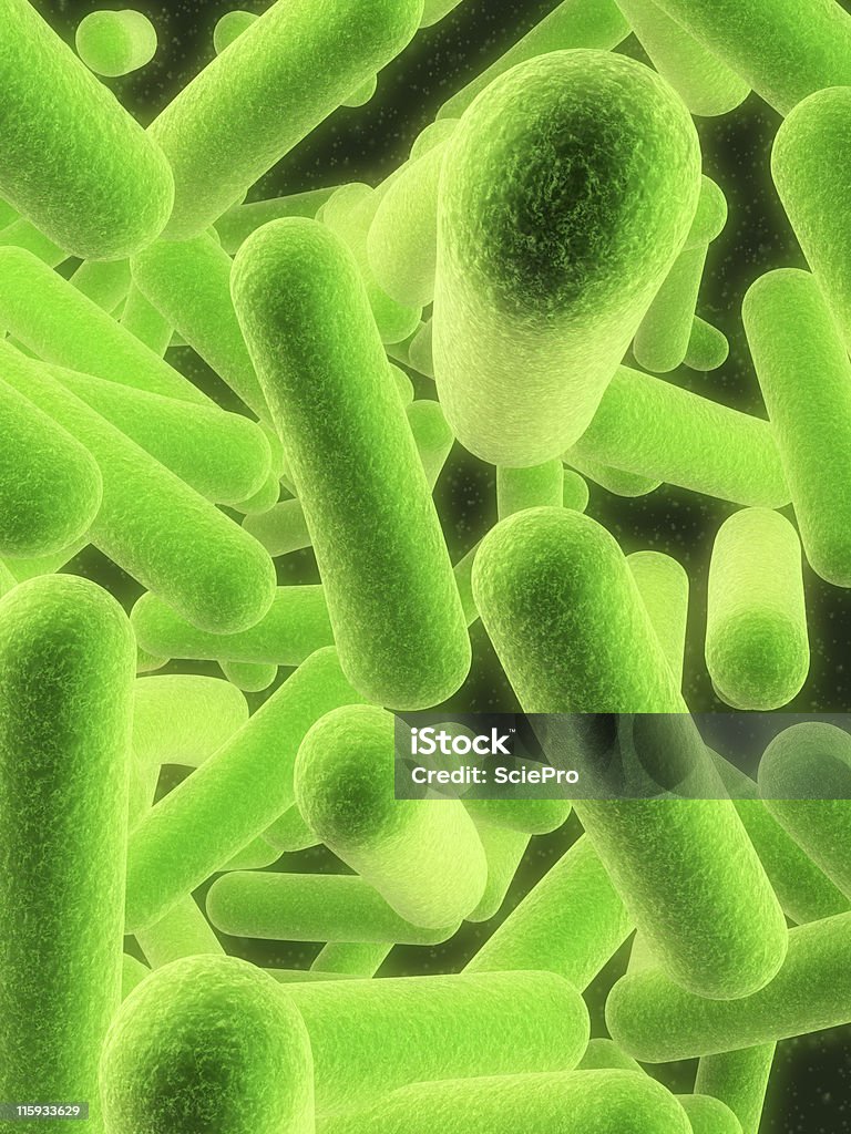 bacteria illustration 3d rendered microbes Magnification Stock Photo