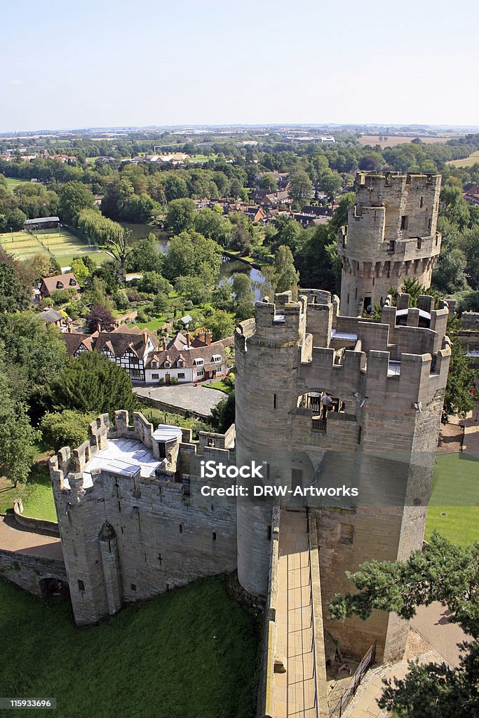 Warwick castle A view from the top of the tallest tower Warwick Castle Stock Photo