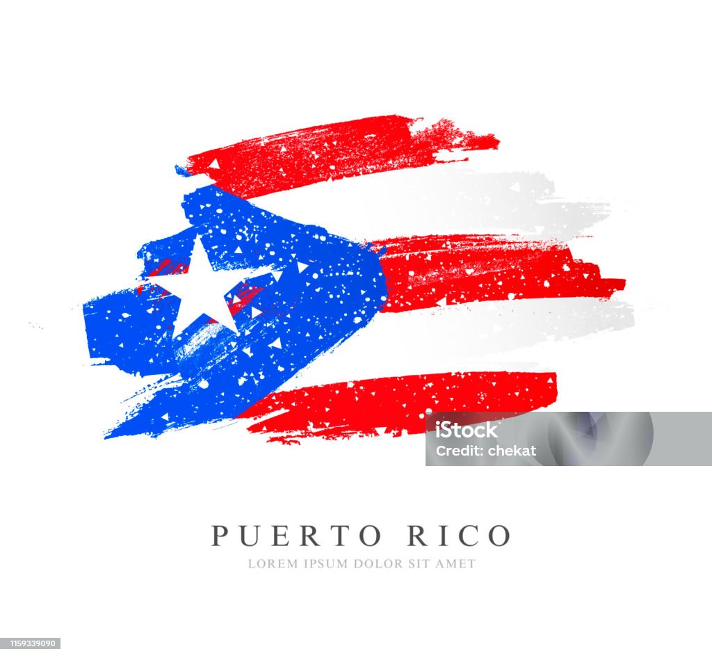 Bandera de Puerto Rico. Ilustración vectorial sobre fondo blanco. - arte vectorial de Puerto Rico libre de derechos