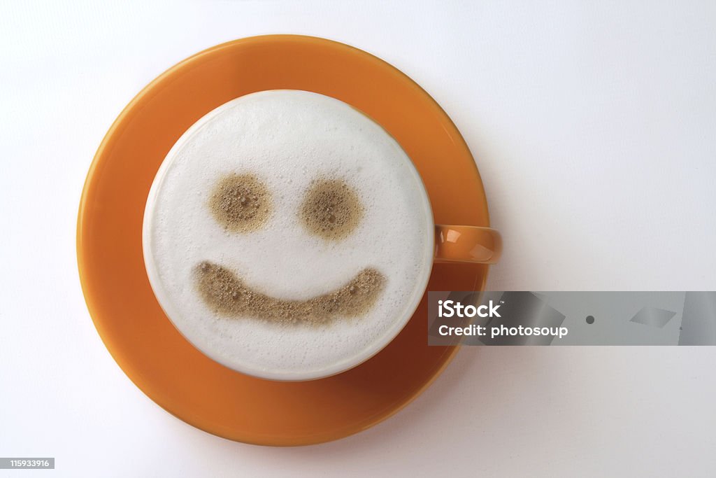 웃는 커피잔을 - 로열티 프리 미소 스톡 사진