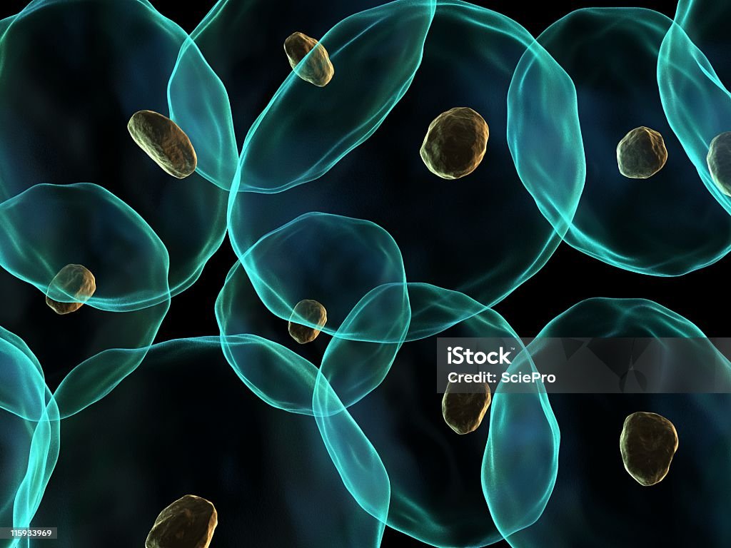 A close-up of a cell on a dark background 3d rendered cells Bacterium Stock Photo