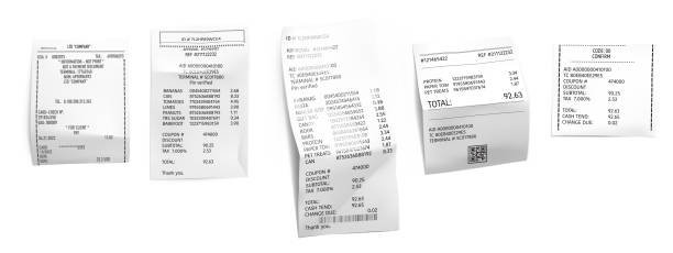 istock Vector realistic receipts, bills, commercial checks isolated on white background. 1159342513