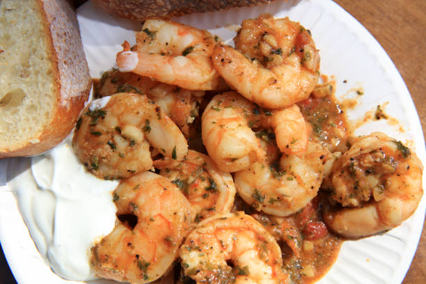 istock Fresh Shrimps with Bread on the Plate in Germany 1159344922