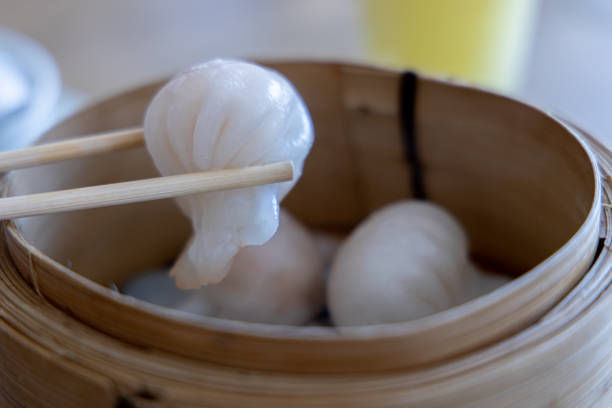 chinese style shrimp dumpling on the basket, Philippines