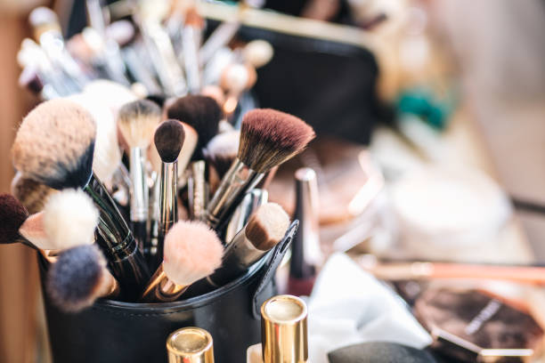 istock Variety of professional make up brushes 1159346099