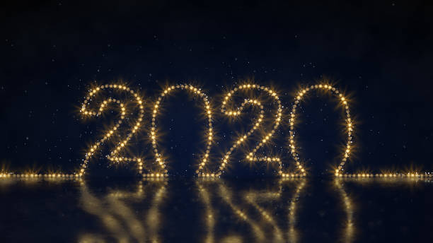 istock Text 2020 of rope light 3D render illustration 1159346247
