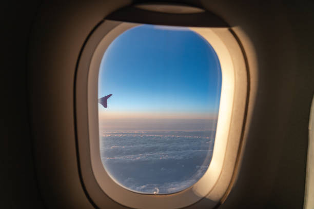 istock The window of the airplane 1159347059