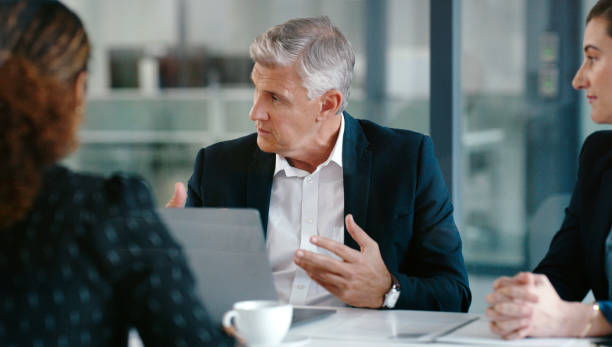 istock Communicating his ideas to all around the table 1159348566