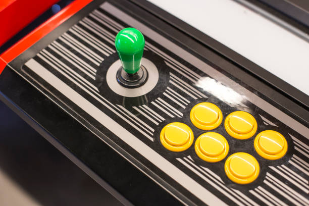 istock Joystick of a vintage arcade videogame 1159355728