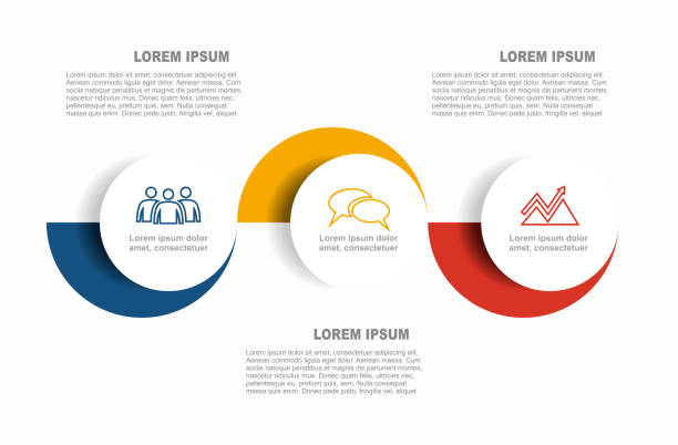 illustrazioni stock, clip art, cartoni animati e icone di tendenza di modello di progettazione infografica con posizione per i dati. illustrazione vettoriale. - 3