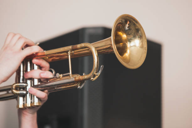 istock Live music background, trumpet 1159356658