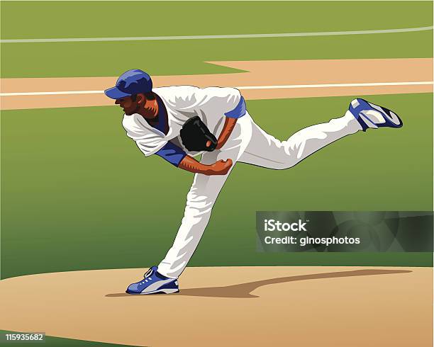Dzban Rzucanie - Stockowe grafiki wektorowe i więcej obrazów Miotacz - baseballista - Miotacz - baseballista, Baseball, Piłka do baseballu