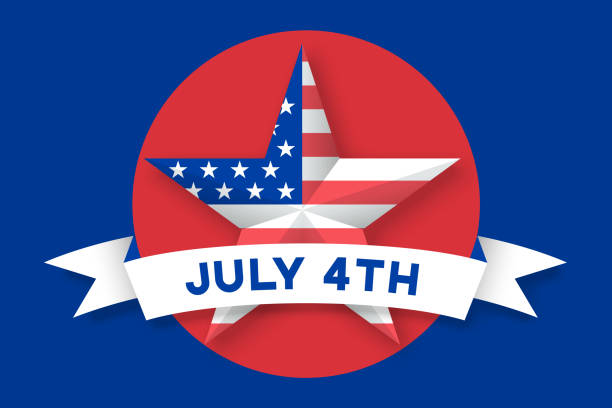 istock Star with american flag USA and inscription Independence Day 1159357742