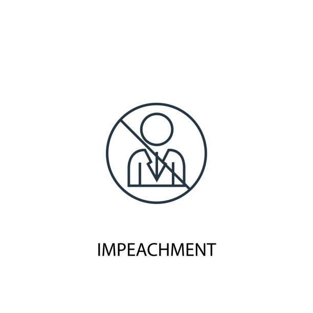 Impeachment concept line icon. Simple element illustration. Impeachment concept outline symbol design from Elections set. Can be used for web and mobile UI/UX Impeachment concept line icon. Simple element illustration. Impeachment concept outline symbol design from Elections set. Can be used for web and mobile UI/UX impeachment stock illustrations