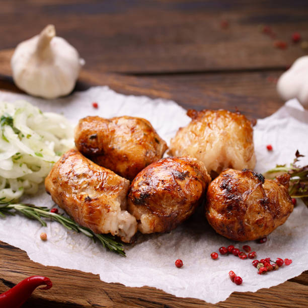 istock Shish kebab with marinated onions garnishing 1159362272
