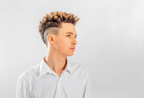 Young man with funky hair