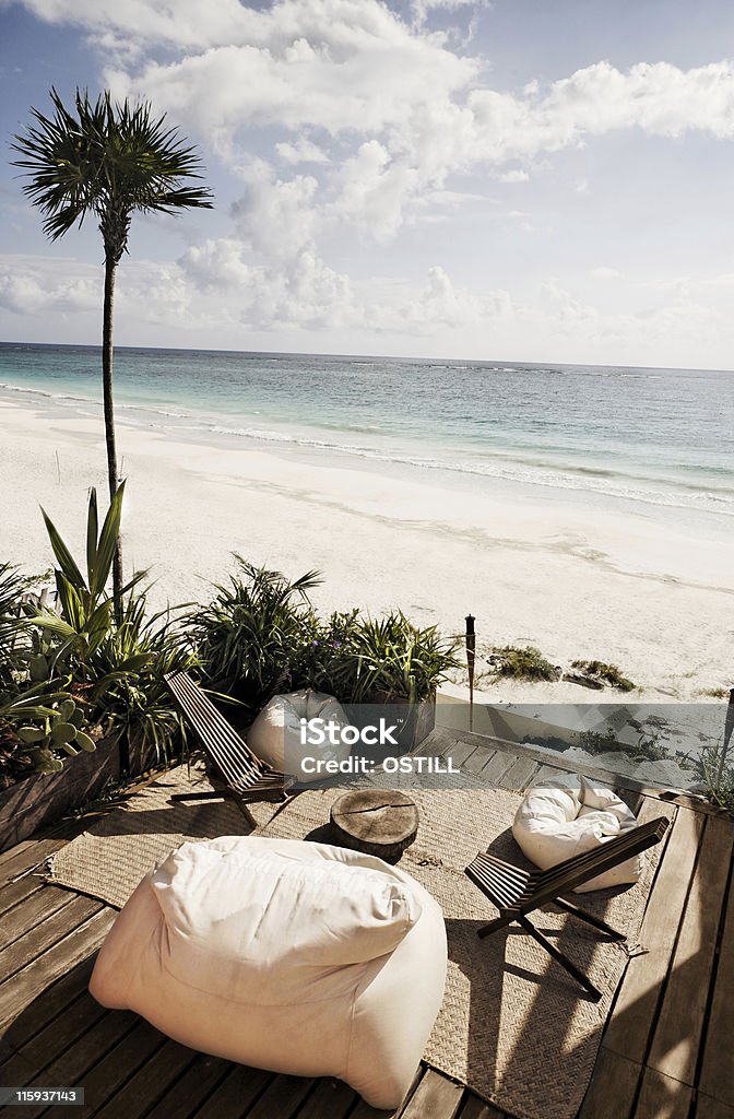 Terrasse einer cabana - Lizenzfrei Strand Stock-Foto