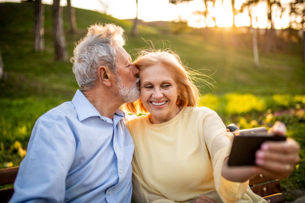 istock Senior couple making a selfie. 1159372154