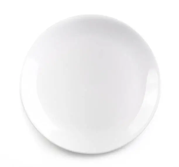 empty plate isolated on white background