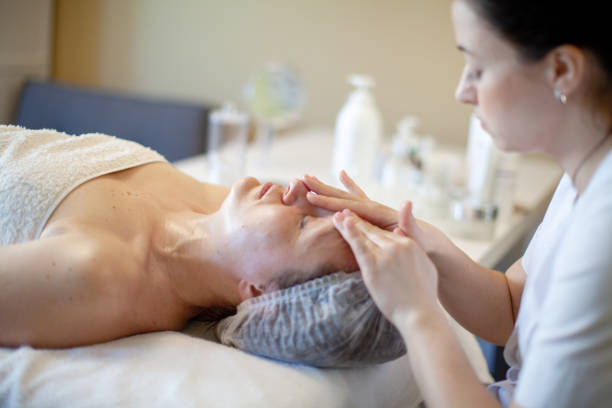 istock Small business concept: cosmetic procedures at home. Treatment for face 1159375310