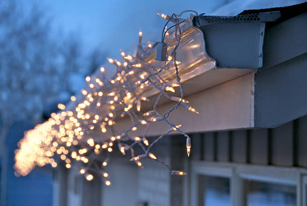 Christmas Lights Icicle Christmas lights christmas lights house stock pictures, royalty-free photos & images