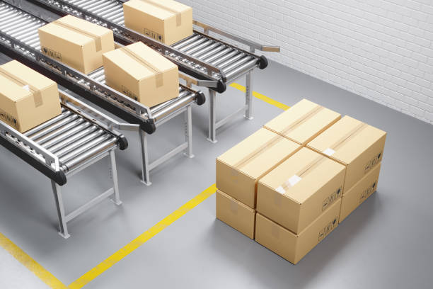 istock Distribution conveyor at the production warehouse 1159378093