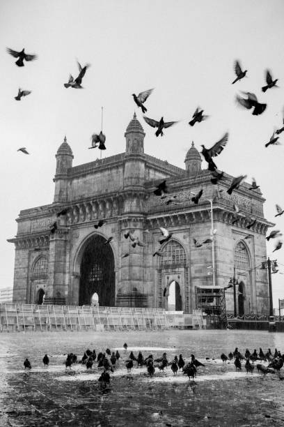 la majestuosa puerta de entrada de la india, mumbai - vertical gateway to india famous place travel destinations fotografías e imágenes de stock