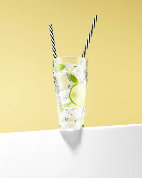 istock Lime and Mint Fresh Juice with Ice Cubes and Reusable Drinking Straws 1159380252