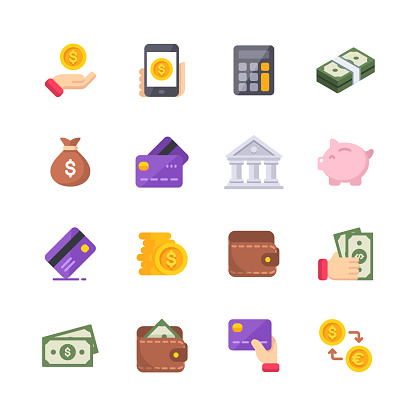 16 Money Flat Icons.