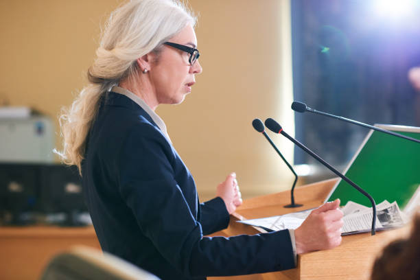 istock Speech of female delegate 1159381368