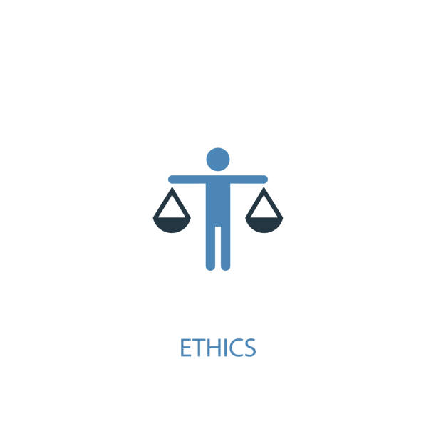 illustrations, cliparts, dessins animés et icônes de concept d'éthique 2 icône colorée. illustration bleue simple d'élément. conception de symbole de concept d'éthique. peut être utilisé pour l'interface service web et mobile/ux - worklife balance